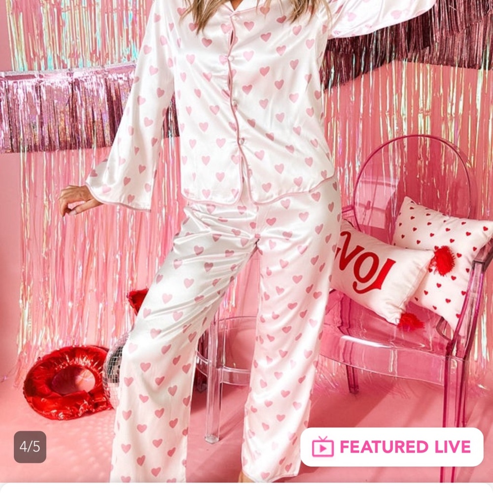 Pink Heart Pajama Set - Valentine’s Day